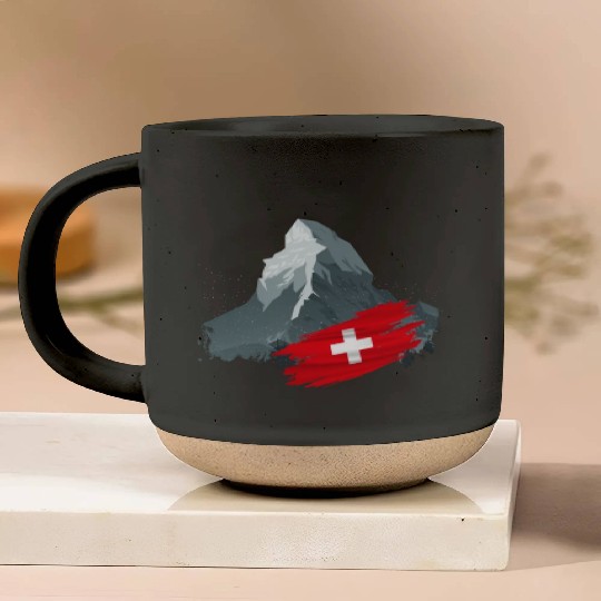 Vacation Skiing, Hiking, Mountain Switzerland Pottery Mugs