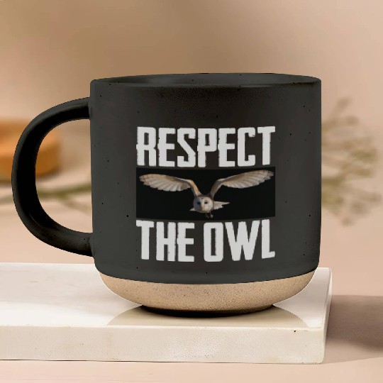 Respect The Owl Photo Cute Nocturnal Bird Lover Pottery Mugs
