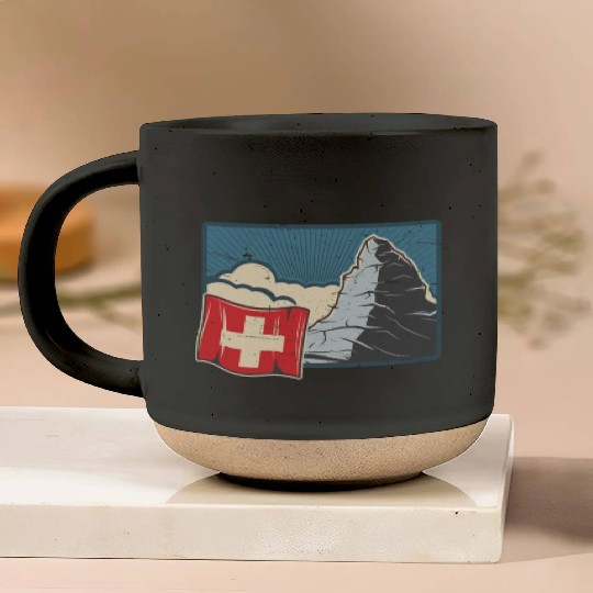 Vacation Skiing, Hiking, Mountain Switzerland Pottery Mugs