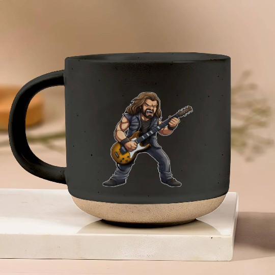 Electric Guitar Rock Star: Epic Heavy Metal Guitar Pottery Mugs