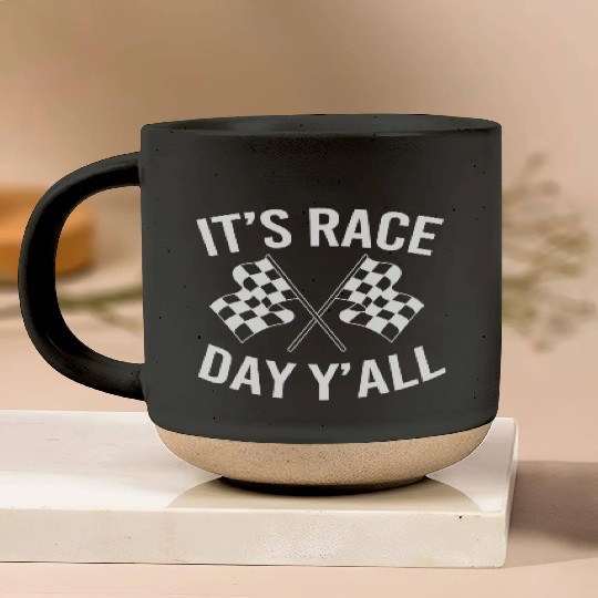 Drag Racing Racetrack Checkered Flag Race Day Pottery Mugs