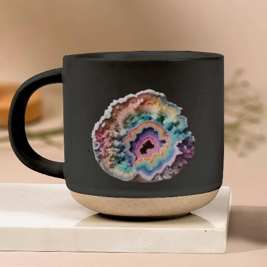 Fantasy Pastel Rainbow Geo Stone Crystal Pottery Mugs