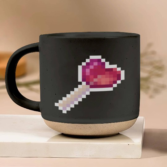 Pixel Art Sprite Cute Heart Lollipop Pottery Mugs