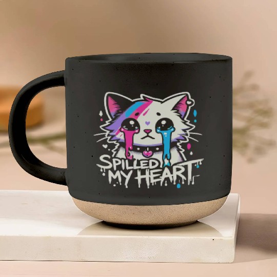 Gothic Emo Cat Design For Cat Lovers And Pottery Mugs