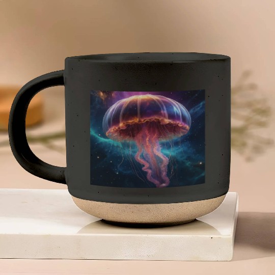 Cosmic Jellyfish Dance Pottery Mugs