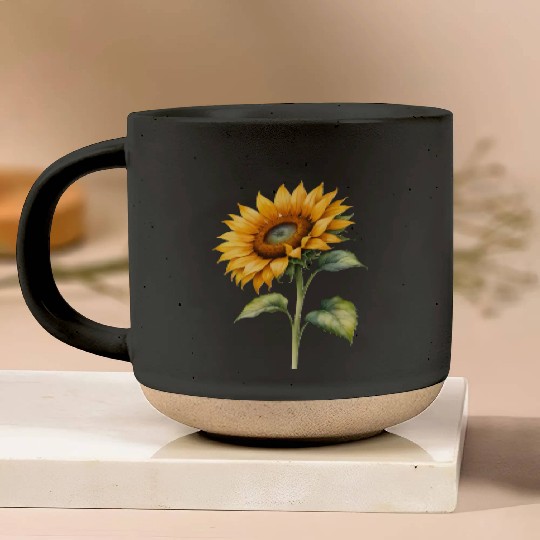 Sunflower watercolor for Nature Lovers Pottery Mugs