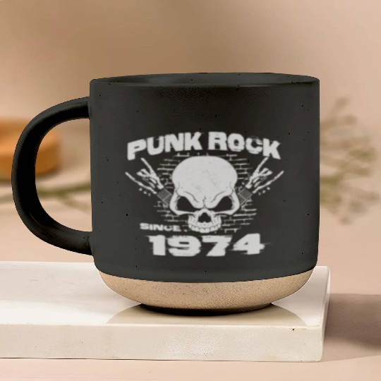 Punk Rock Since 1974 - Skull Rock Hands 50th Pottery Mugs
