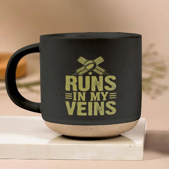 Cricket runs in my Veins Cricket Pottery Mugs