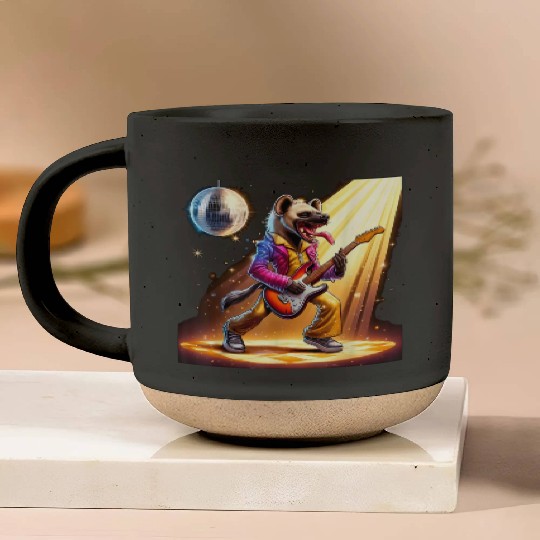 Disco Ball Guitar Hyena Pottery Mugs