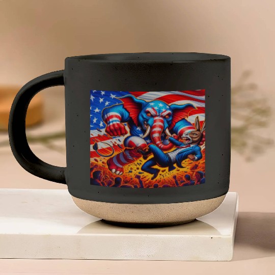 Beat Down the Democrats - Trump Pottery Mugs