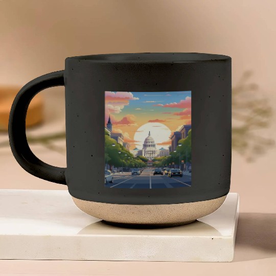 Sunset in US Capitol Washington DC Pottery Mugs