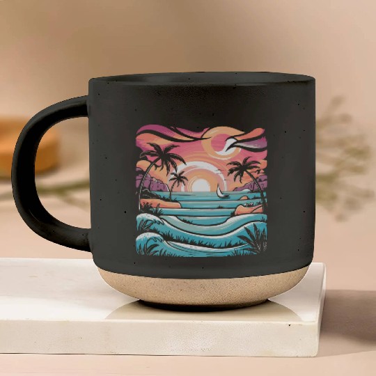 Azure Embrace Mediterranean Dreamscapes Pottery Mugs