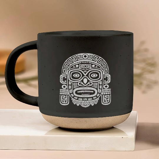 Maya God Mayan Mythology Ek Chuah Intricate Mask Pottery Mugs