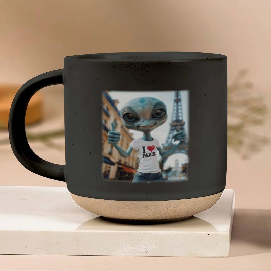A Alien in Paris. I love Paris Pottery Mugs