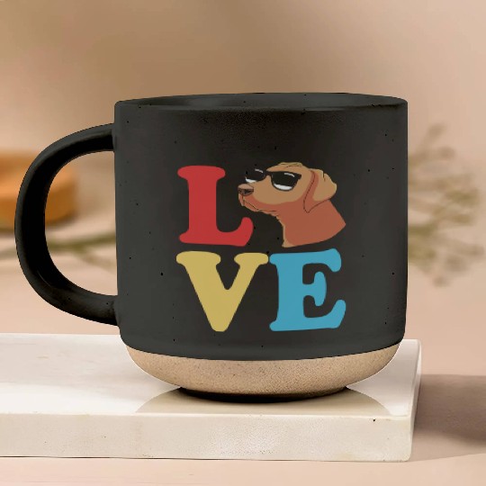 Dog Lover Rhodesian Ridgeback Dog With Sunglasses Pottery Mugs