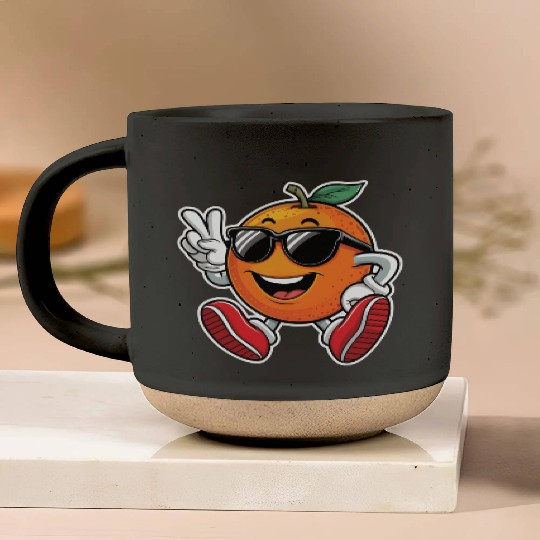 Funny Orange Fruit Relaxing Pottery Mugs