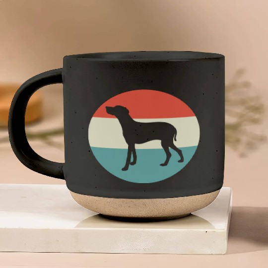 Retro Weimaraner Dog Silhouette Pottery Mugs