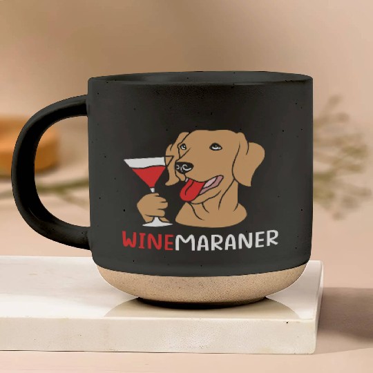 Winemaraner Dog Mom Wine Lover Funny Weimaraner Pottery Mugs