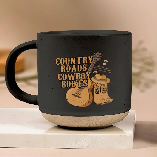 Country Roads, Cowboy Boots Western Southern Pottery Mugs