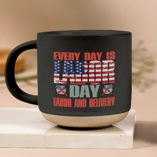 Happy Labor Day Pottery Mugs For Labor Day Messy Bun USA