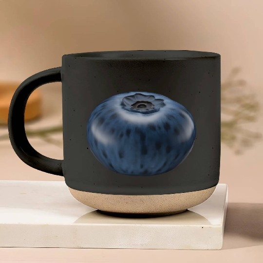 Blueberry Realistic Pottery Mugs