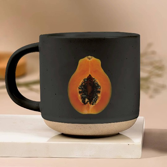 Papaya Realistic Pottery Mugs