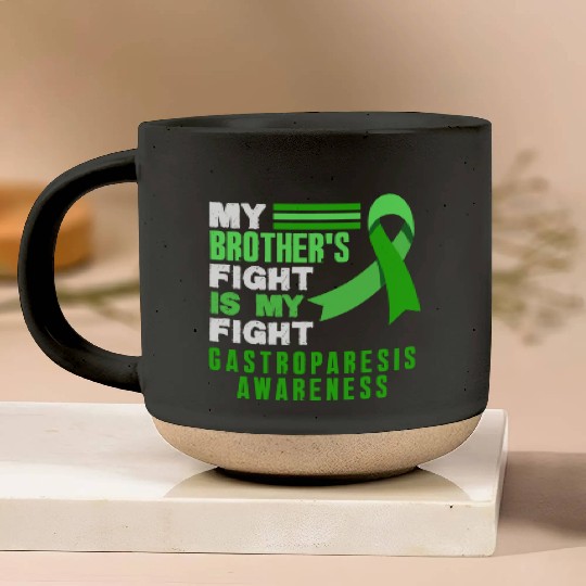 My Brother's Fight Green Ribbon Gastroparesis Pottery Mugs