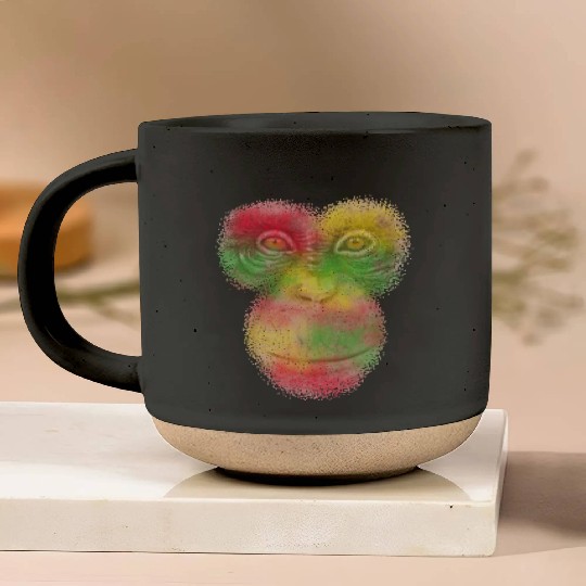 Colorful Retro Monkey Face Pottery Mugs - Funny Monkey