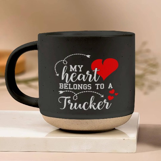 I Love My Trucker Husband Wife Gifts Valentines Pottery Mugs