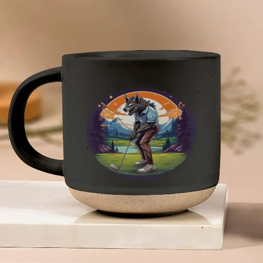 Scary Halloween Party Costume Werewolf Golf Pottery Mugs