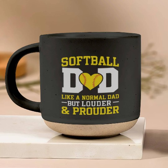 Prouder Softball Dad Funny Daddy Father's Day Pottery Mugs