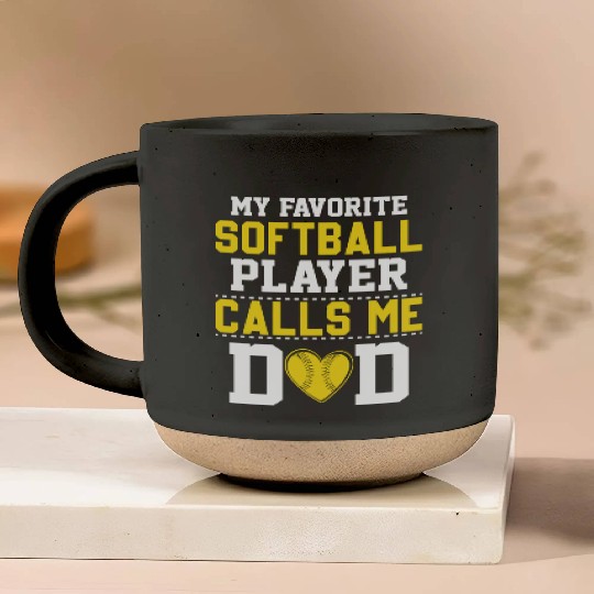Softball Dad Funny Daddy Father's Day Pottery Mugs