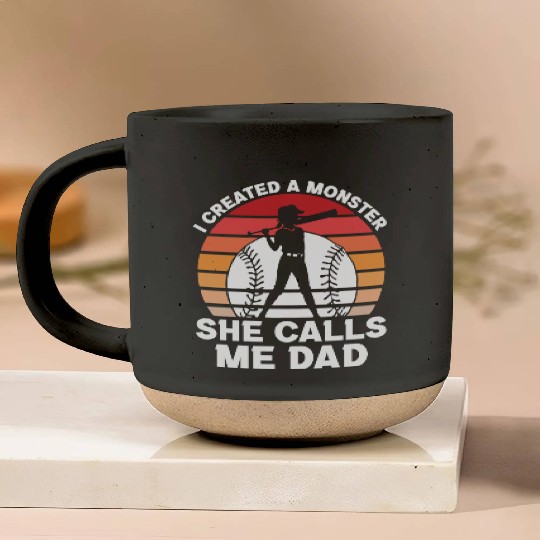 Calls Me Softball Dad Funny Daddy Father's Day Pottery Mugs