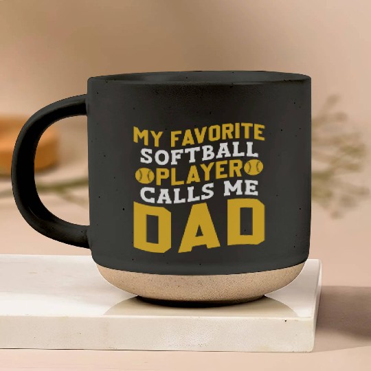 Calls Me Softball Dad Funny Daddy Father's Day Pottery Mugs