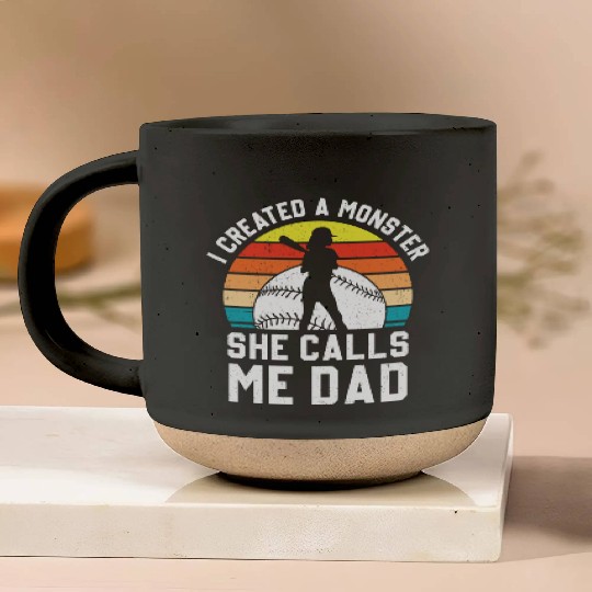 Calls Me Softball Dad Funny Daddy Father's Day Pottery Mugs