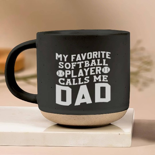 Calls Me Softball Dad Funny Daddy Father's Day Pottery Mugs