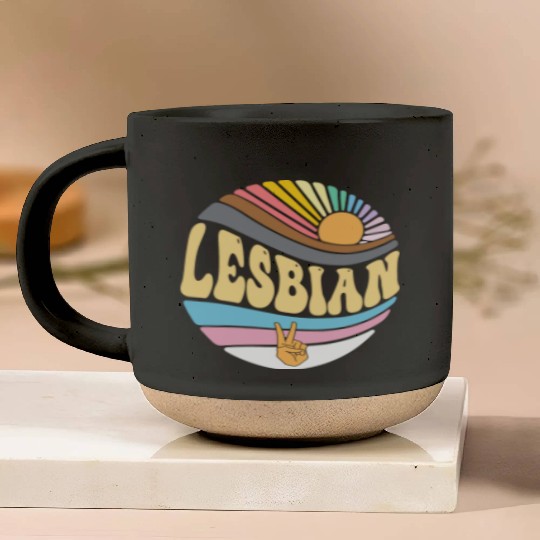 Vintage Lesbian Pride Month - Groovy LGBT Gay Pottery Mugs