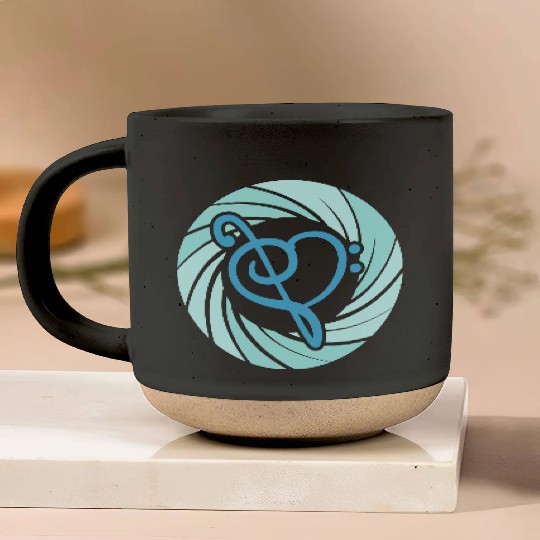 Music Bass Clef Heart Love Note Treble Sound Logo Pottery Mugs