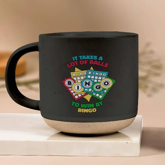 It Takes A Lot Of Balls To Win At Bingo Caller Pottery Mugs