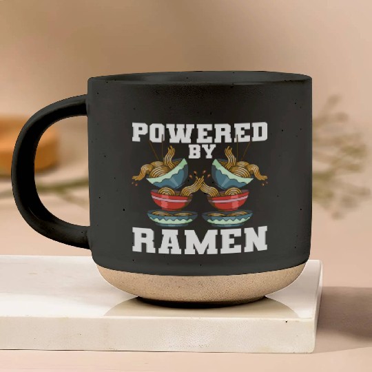 Powered By Ramen Anime Japanese Soup Cup Noodle Pottery Mugs