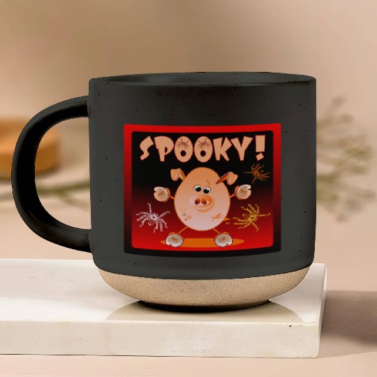 HAPPY HALLOWEEN SPIDERS PIGLET Pottery Mugs