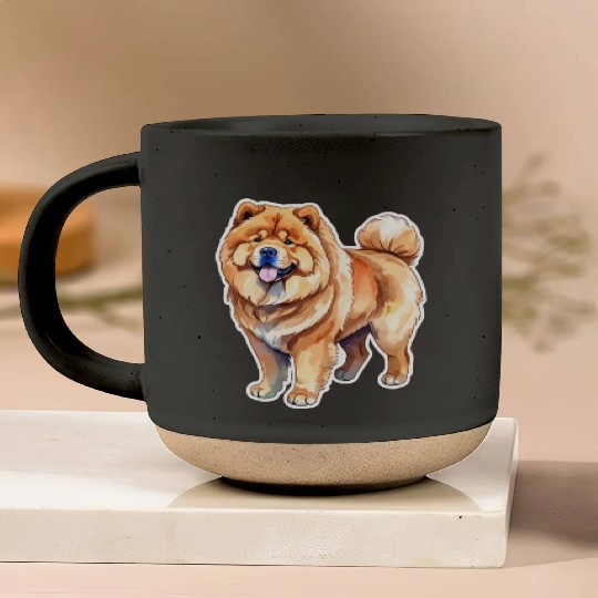 Chow Chow Watercolor Pottery Mugs