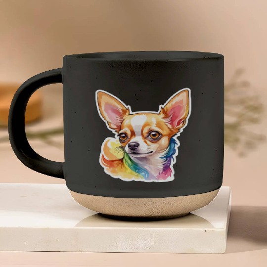 Chihuahua Watercolor Pottery Mugs