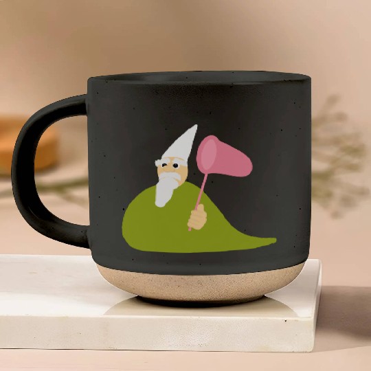 Crawly Gnome Tiny Green Wizard, Funny Green Gnome Pottery Mugs