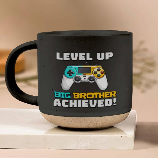 Funny Big Brother Level Up Pottery Mugs