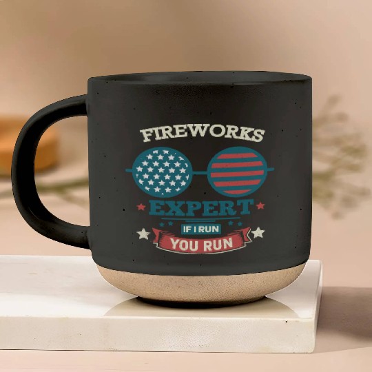 Fireworks Expert: If I Run, You Run! Pottery Mugs