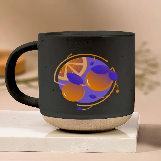 Orange Fruit Pottery Mugs