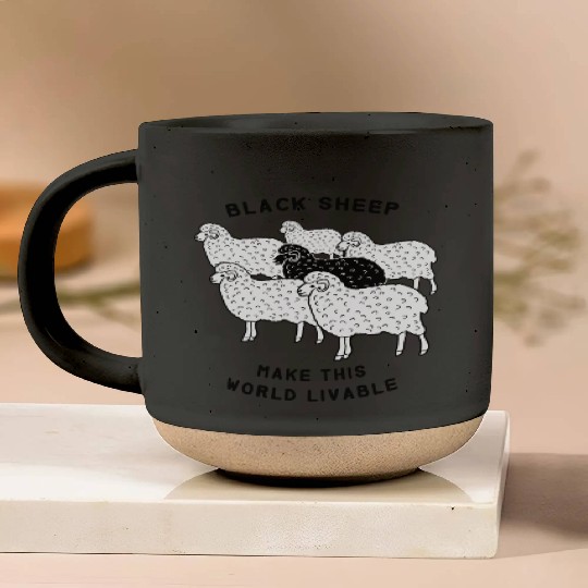 Black sheep make this world livable Pottery Mugs