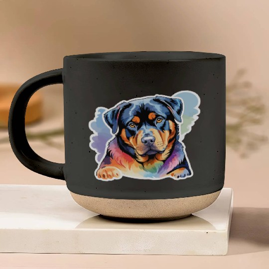 Rottweiler Watercolor Pottery Mugs
