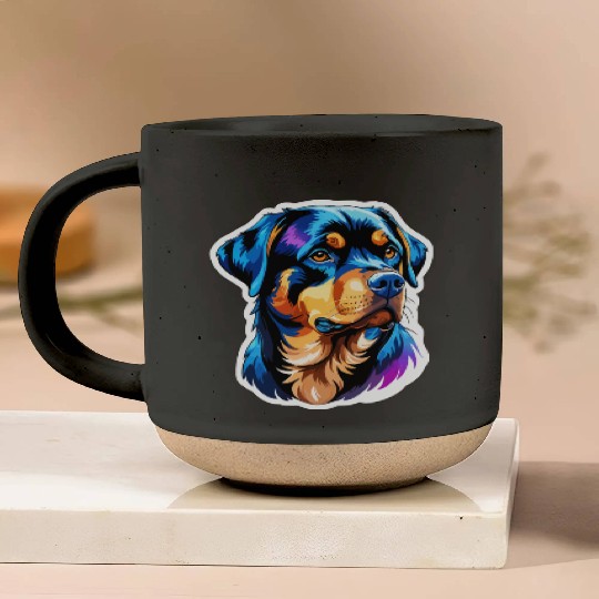 Rottweiler Watercolor Pottery Mugs